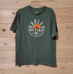 Hurley Green Short Sleeve Tee Size L 22x28